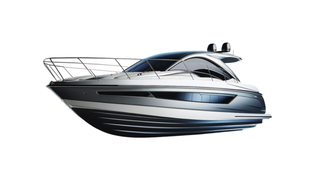 luxury yacht isolated on white background
