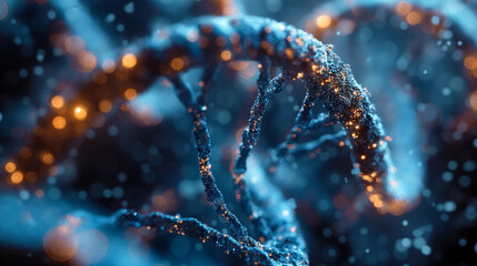 DNA molecules on the abstract background
