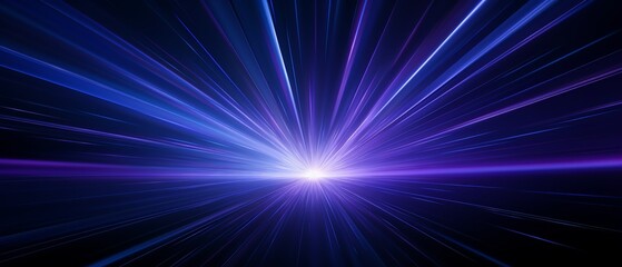 Blue and purple light streaks in space