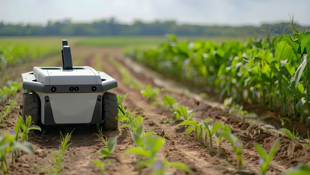 Revolutionizing Agriculture with Autonomous Robots: A Smart Farming Digital Transformation. Concept Agricultural Robotics, Precision Farming, Smart Agriculture, Revolutionary Technologies