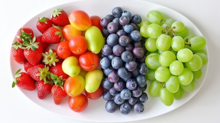  grapes, strawberries, oranges, and more strawberries
