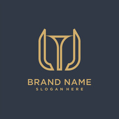 Letter M line creative minimalist logo design