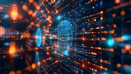 Obraz premium Analyzing big data with machine learning algorithms for complex database insights. Concept Big Data Analysis, Machine Learning Algorithms, Complex Database Insights