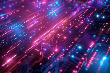 Fototapeta premium Vibrant technology background with cool, glowing lines