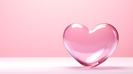 Pink heart shape representing romantic love concept