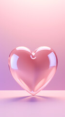 Pink heart shape representing romantic love concept