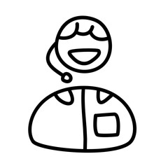 customer care of package shipping and delivery in doodle icons