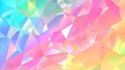 Obraz premium Vibrant Multicolored Geometric Background with Crystalized Patterns in Pink, Blue, Green, and Yellow Hues for Modern Design Use