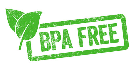 Green stamp isolated on a white background - BPA free
