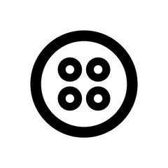 Button icon in black, outline style and transparent background