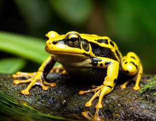 Naklejka premium yellowish frog in the forest