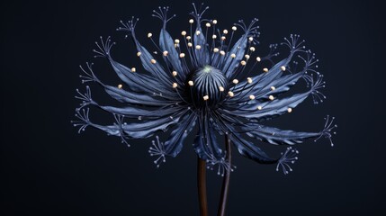 A vibrant blue flower adorned with delicate white blossoms