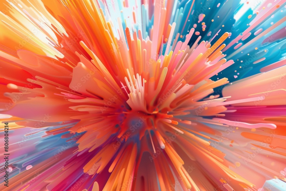 Aufkleber a colorful, abstract image of a rainbow with many different colored lines