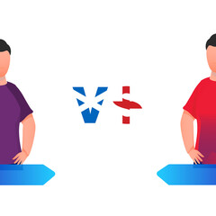 Cricket Match Between Scotland VS England Team with Their Country's Captain Characters, Social Media Poster Design.