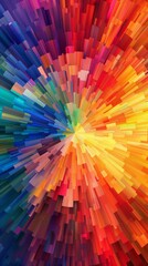 Color wheel explosion, perfectly segmented hues, crisp and graphic
