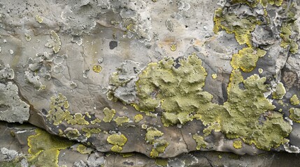 Lichen growth on rocks, abstract patterns, earthy greens and greys