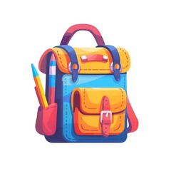 school bag with supplies