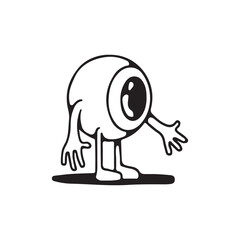 vector illustration of cute eyeball character