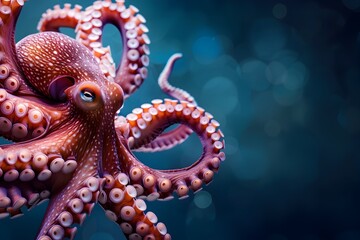 Fototapeta premium Captivating Octopus A Mesmerizing Underwater Creature in Vibrant Hues