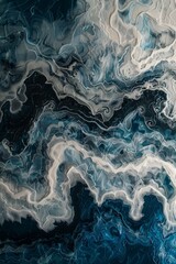 Naklejka premium stormy gradient, swirling greys and deep blues, textured like rough seas