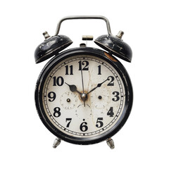 Vintage Alarm Clock with Rustic Appeal on Transparent Background