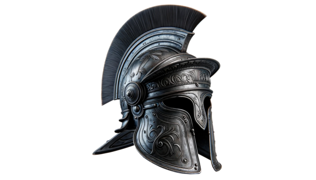 Historical Spartan Warrior Helmet isolated on white background
