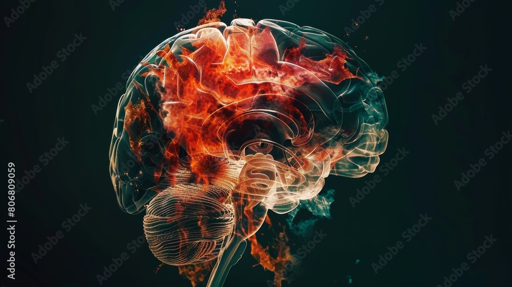 Poster A captivating image of a brain scan revealing the vast potential of the human mind, hinting at the boundless possibilities that lie within our consciousness.
