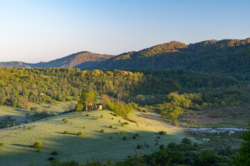 Dawn in the Carpathians, Bieszczady, Krywe Reserve, Krywe Village, San Valley © Konrad
