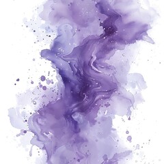 Colorful Abstract watercolor art hand paint purple on white