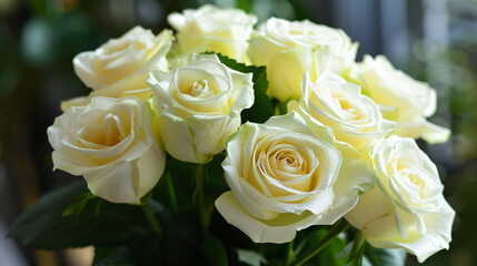 Bunch of beautiful white roses