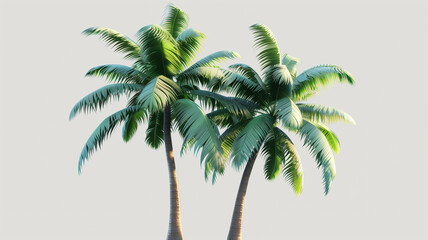 Fototapeta na wymiar Two palm trees standing together
