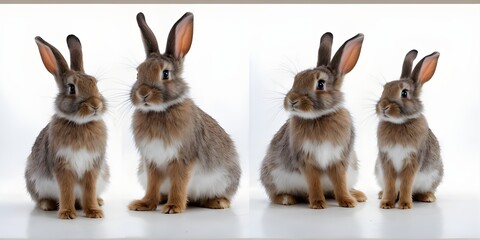 Fototapeta premium Studio portrait of cute rabbit isolated on white background, 