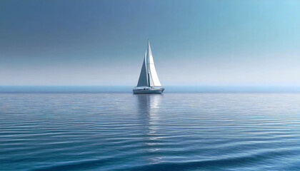 Obraz premium sailboat on the sea minimalist copy space 