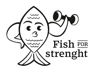 Fish Promoting Health and Strenght Icon