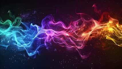 Fototapeta premium Vibrant Neon Sound Wave Visualization: High-Frequency Music Energy. Concept Neon Lights, Sound Waves, Vibrant Colors, Music Energy, High-Frequency Music