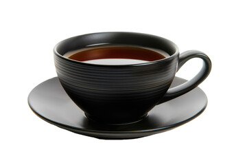 black cup of tea isolated