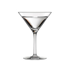 empty martini glass isolated on transparent background