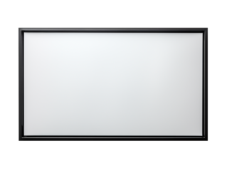 Empty metal board with black frame isolated on transparent background