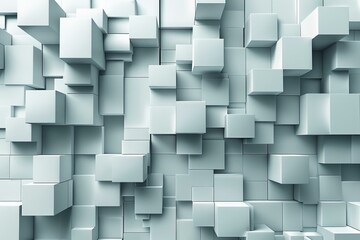 Three-dimensional white cube background