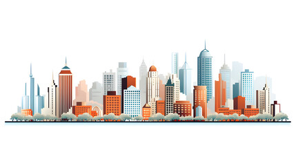 Naklejka premium Digital cityscape flat design illustration abstract graphic poster web page PPT background