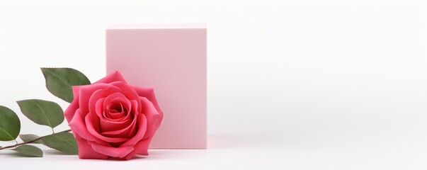 Rose tall product box copy space is isolated against a white background for ad advertising sale alert or news blank copyspace for design text photo website 