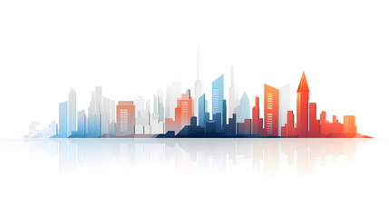 Fototapeta premium Digital cityscape flat design illustration abstract graphic poster web page PPT background