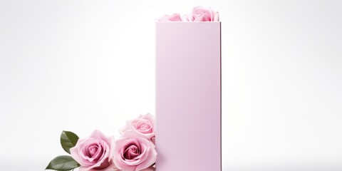 Rose tall product box copy space is isolated against a white background for ad advertising sale alert or news blank copyspace for design text photo website 