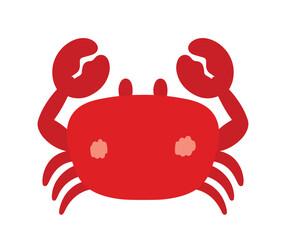 Crab Sea Animal in Flat Cute Doodle Cartoon Vector Illustration