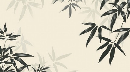 Naklejka premium Abstract Silhouette Shadow Against A Beige Background, Invoking A Feeling Of Calmness And Serenity In Nature, Cartoon Background