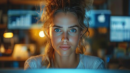 Naklejka premium Marketing colaborating with AI at work. Ultra realistic and highly detailed.