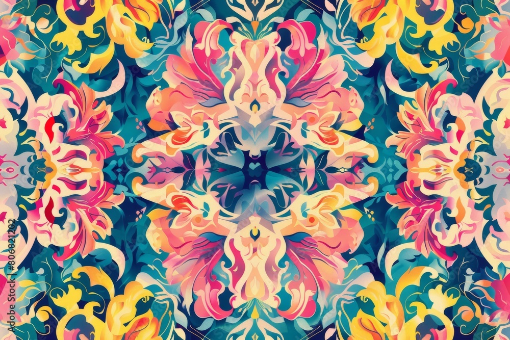 Poster Vibrant pattern design: modern image with colorful abstract elements on transparent background