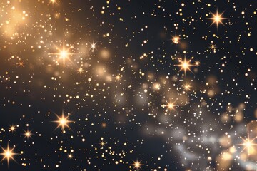 Digital illustration of starry night sky on transparent background