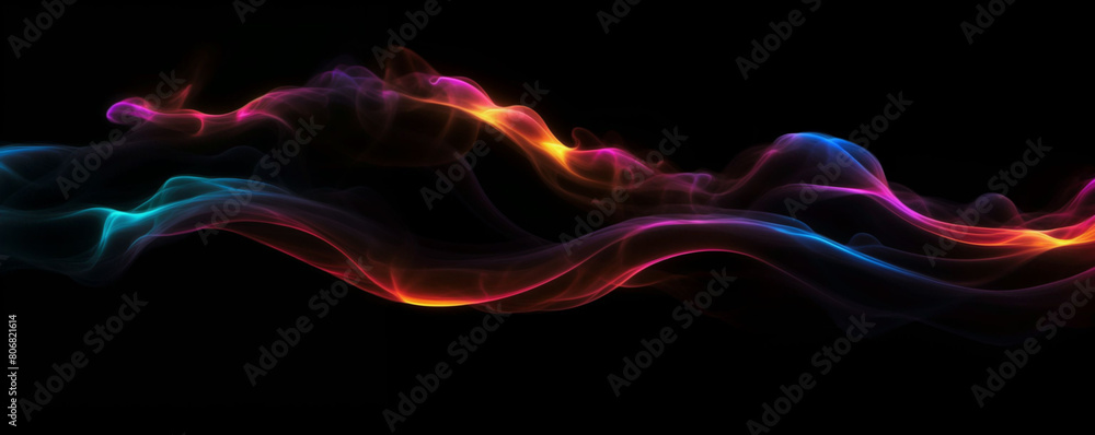 Aufkleber an abstract artwork with swirling colors with a smoke effect against a black background - generative