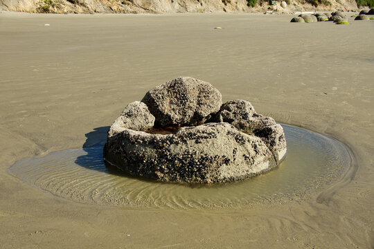Koekohe boulders on Hampden Beach in Otago New Zealand